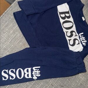 Little Boss Kids Long Sleeve Set in Navy